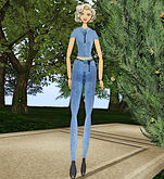 [SLZS] PMR Cardy Blue Jeans & Shirt with Jewel Tie & Necktie