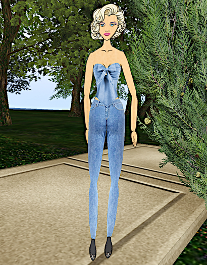 [SLZS] PMR Cardy Denim Top & Blue Jeans