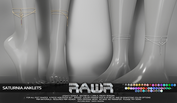 RAWR! Saturnia Anklets (add me)