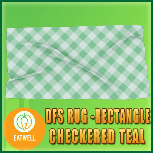 DFS Rug - Rectangle Checkered Teal (Actual Item)