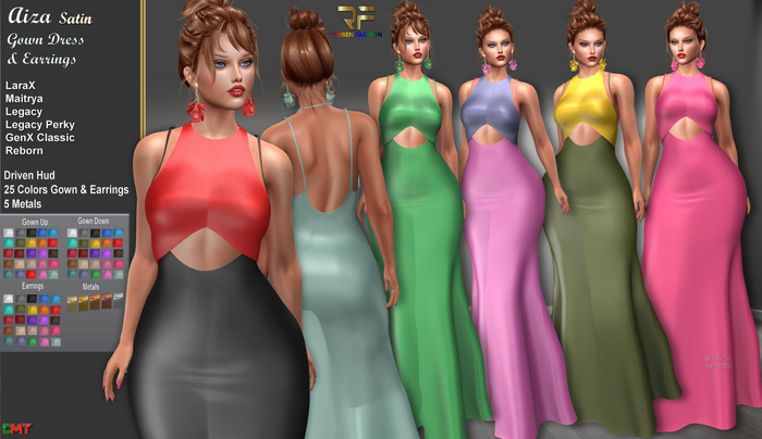 R.F. - AIZA - GOWN & EARRINGS W/HUD - box