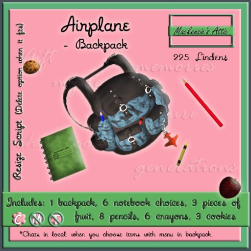 [M.A.] Airplane -Backpack  [Boxed]