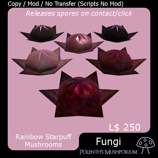 Rainbow Starpuff Mushrooms