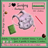 [M.A.] I Heart Surfing -Backpack  [Boxed]