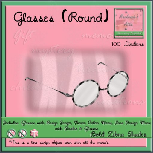 [M.A.] Round Bold Zebra Glasses [Boxed]