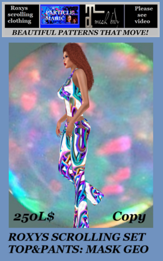 ROXYS SCROLLING SET  TOP&PANTS MASK GEO