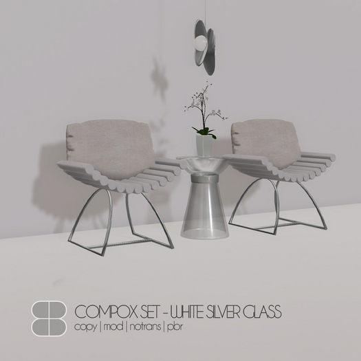 8 Compox Set PBR - WHITE SILVER GLASS