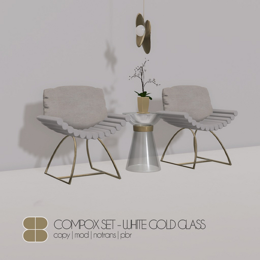 8 Compox Set PBR - WHITE GOLD GLASS