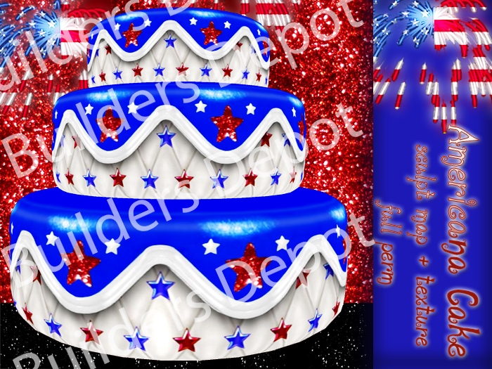 FULL PERM Americana Cake Sculpt Map & Texture