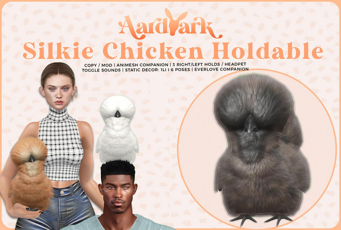 Aardvark : Silkie Chicken Holdable - Brown
