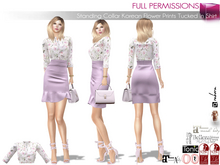 FullPerm Female Standing Collar Korean Flower Prints Tucked In Shirt Maitreya 5.3 LaraX Legacy Belleza Ebody Reborn