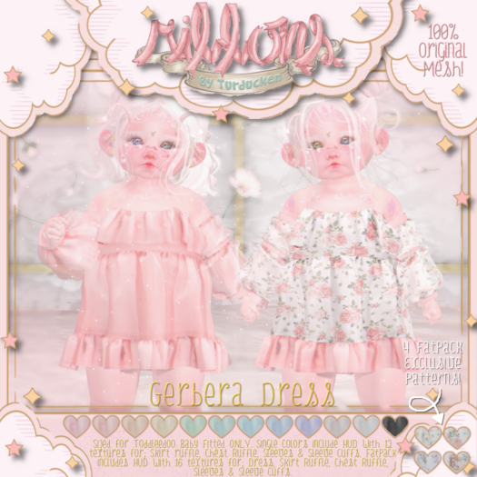 {Ribbons} Gerbera Dress - Cyan {Box}