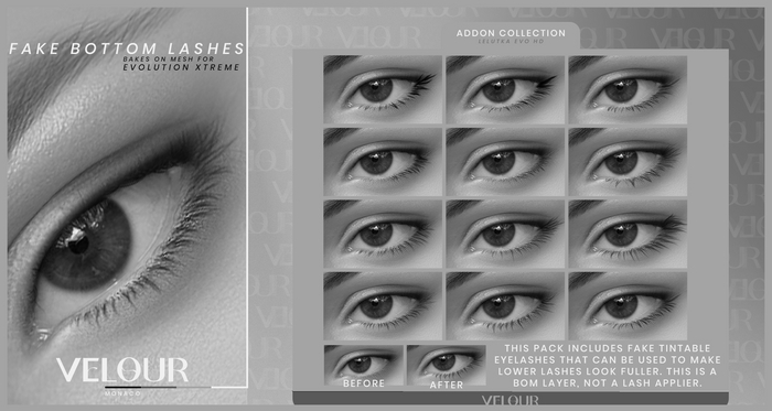 VELOUR "FAKE BOTTOM LASHES" ADDON DEMO