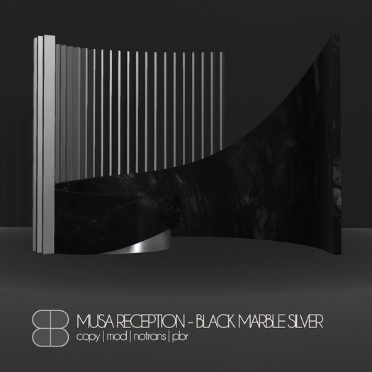 8 Musa Lobby Set - Reception BLACK MARBLE  SILVER