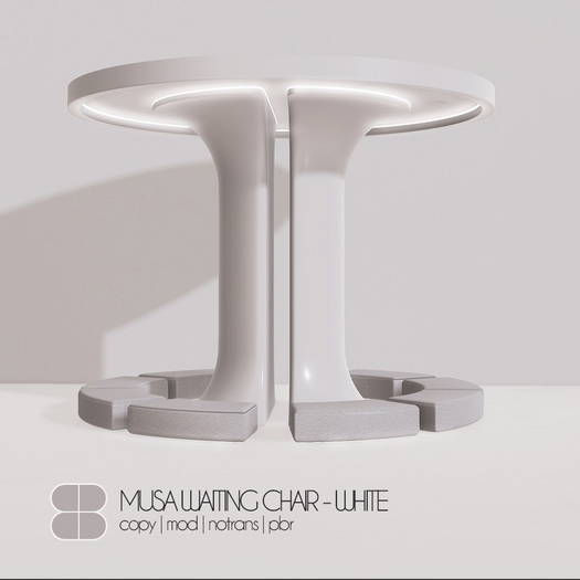 8 Musa Lobby Set - Waiting Chair WHITE