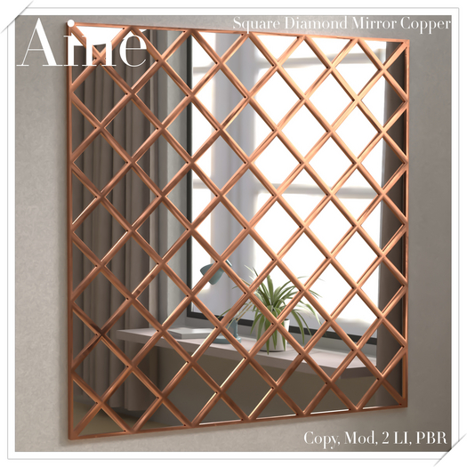 Square Diamond Mirror Copper (ADD)