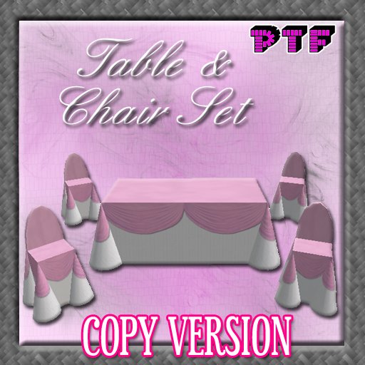 Square Pink Tablecloth Table & Chair (COPY VERSION)