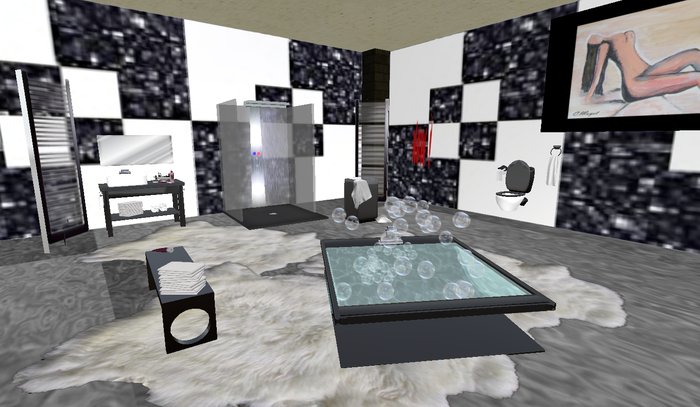 Bade/Duschraum black/white