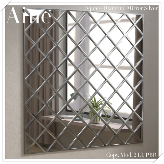 Square Diamond Mirror Silver (ADD)