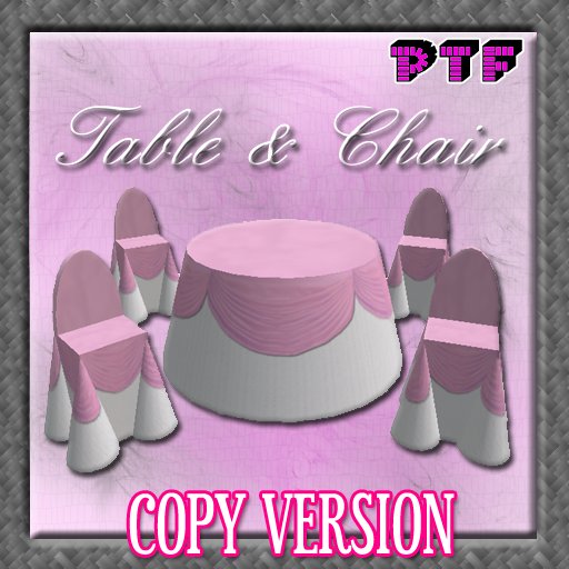 Round Pink Tablecloth Table & Chair (COPY VERSION)