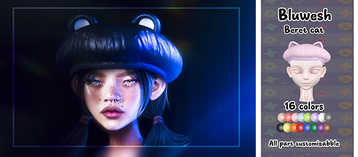 .:BluWesh:.Beret cat