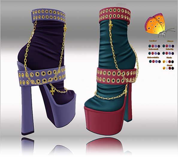 Ankle Boots,Straps,Studs,Chain 28x Multicolor2 HUD,LaraX,Legacy,Reborn