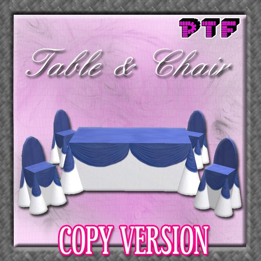 Square Blue Tablecloth Table & Chair (COPY VERSION)