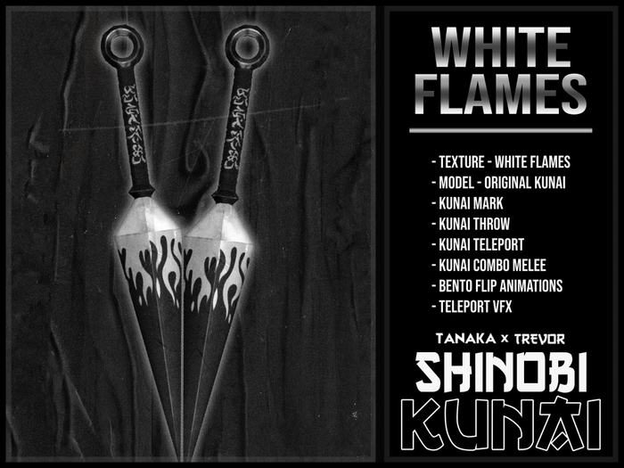 [TANAKA x TREVOR] - SHINOBI KUNAI - (WHITE FLAMES)
