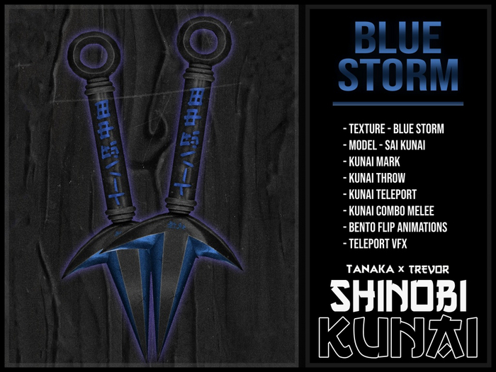 [TANAKA x TREVOR] - SHINOBI KUNAI - SAI - (BLUE STORM)