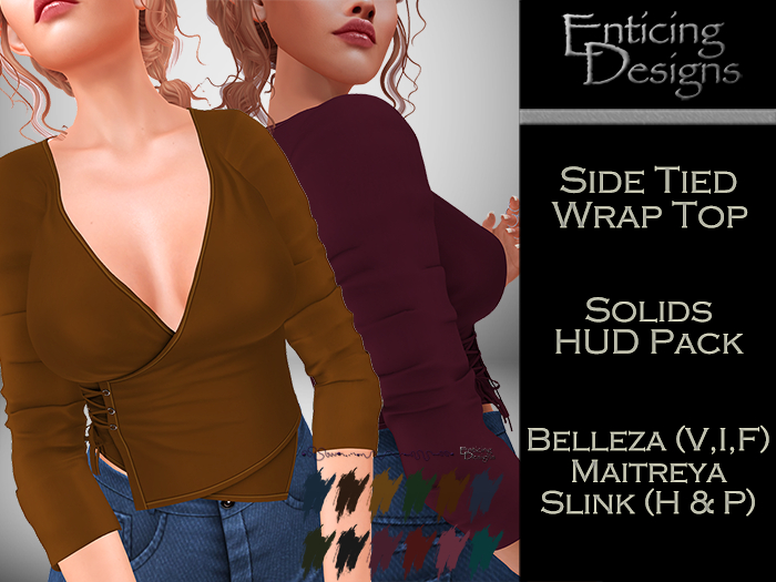 *ED HUD Pack Side Tied Wrap Top - Solids