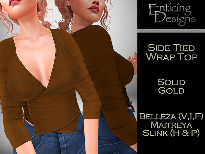 *ED Side Tied Wrap Top - Solid Gold