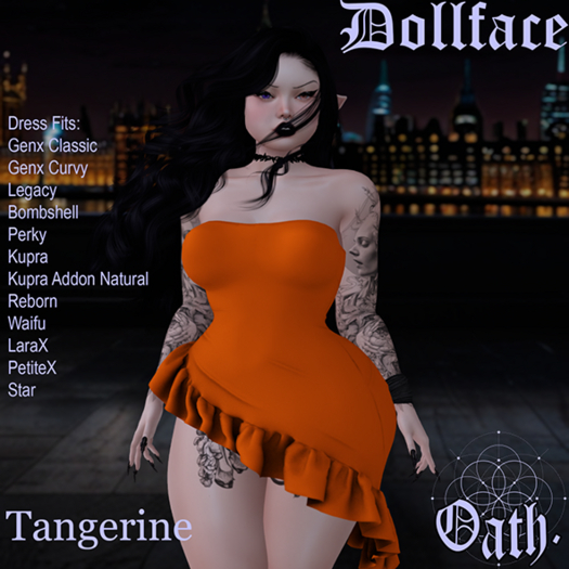 {Oath.} Dollface Dress Tangerine