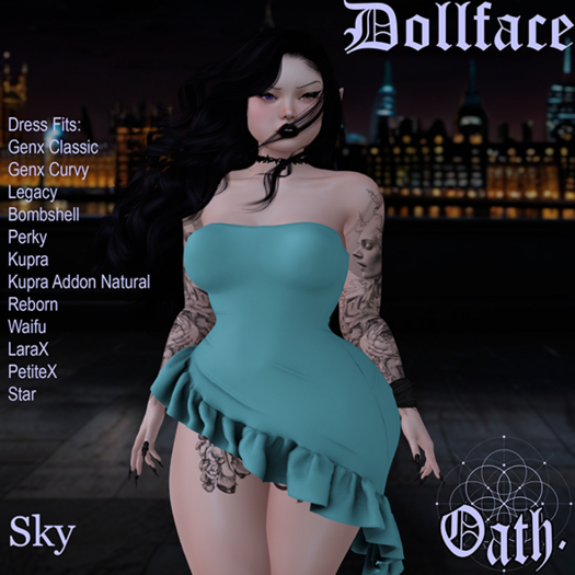 {Oath.} Dollface Dress Sky