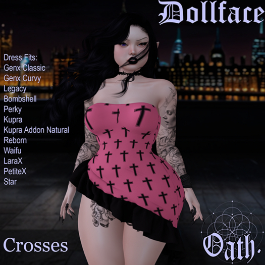 {Oath.} Dollface Dress Crosses