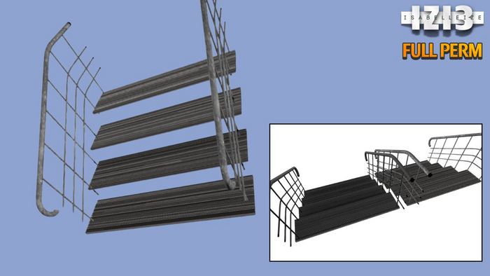 Mesh Stairs - 4 Steps, Full Perm