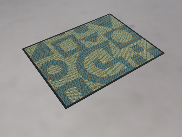 Woven Area Rug - Blue Geometric