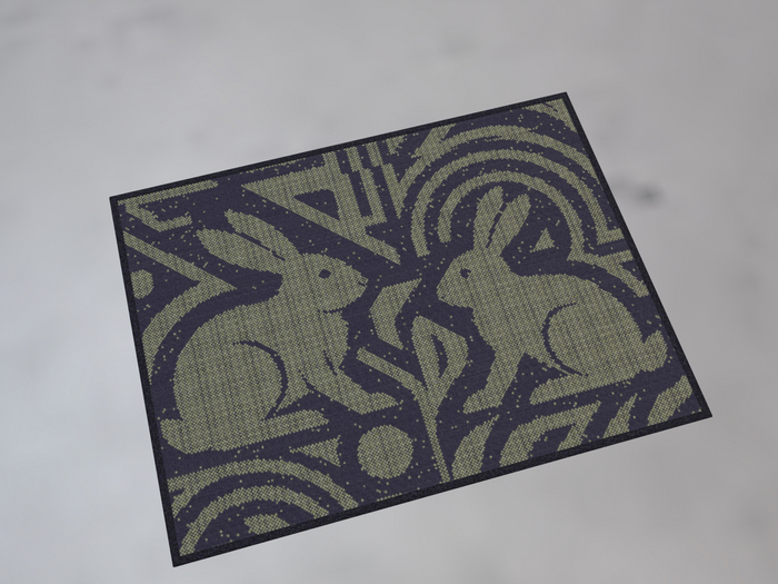Woven Area Rug - Purple Rabbits 