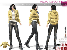 Full Perm Metallic Yellow Open Front Oversize Padded Jacket Legacy Maitreya 5.3 LaraX Slink Belleza Tonic Ebody Reborn