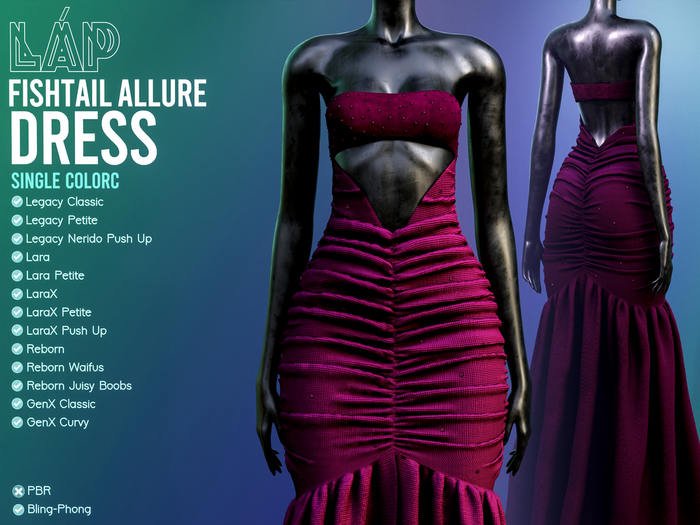 Fishtail Allure Dress by LAP (Raspberry)