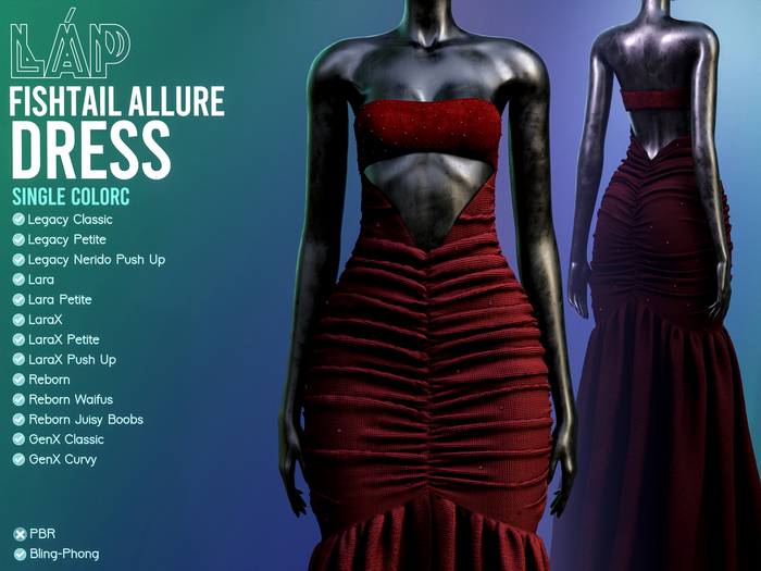 Fishtail Allure Dress by LAP (Red)