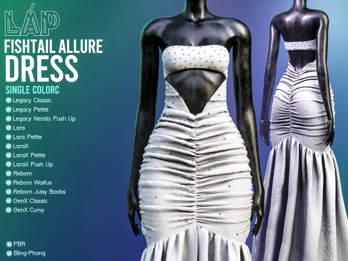 Fishtail Allure Dress by LAP (White)