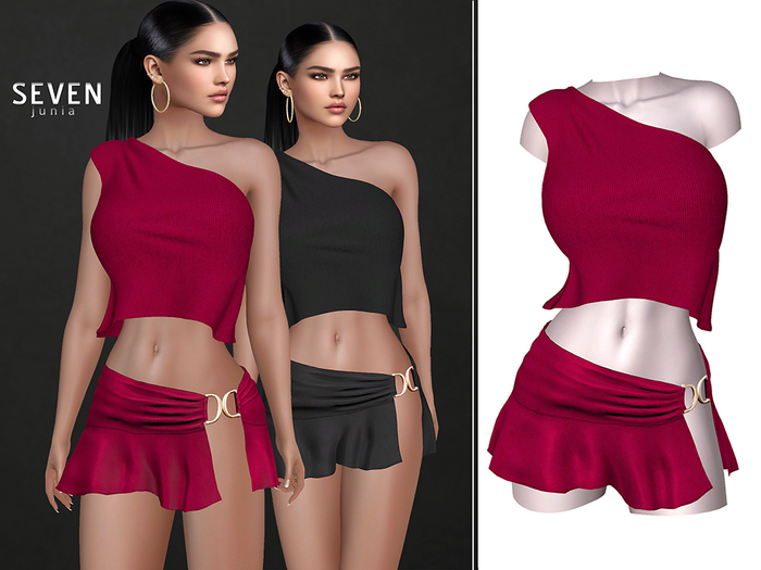 SEVEN - JUNIA mesh OUTFIT (red)
