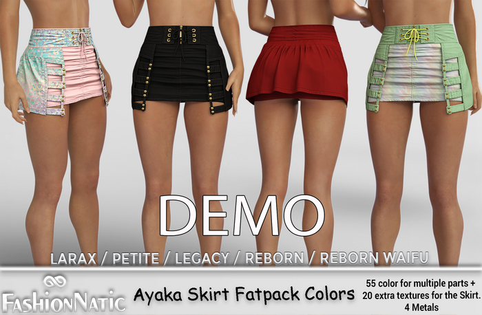 Demo Skirt Ayaka Fatpack Colors - Reborn, Waifu, Legacy, LaraX, PetiteX FashionNatic