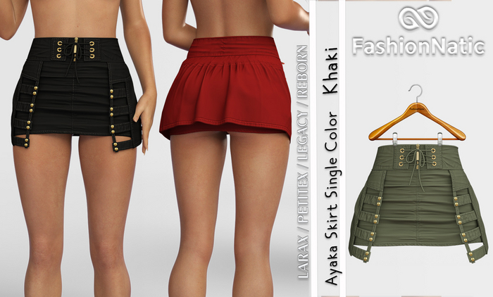 Skirt Ayaka Khaki - Reborn, Waifu, Legacy, LaraX, PetiteX FashionNatic