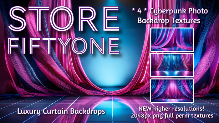 * 4 * Cyberpunk Theme Curtain Photo Studio Backdrop Textures - 2K Rez - Store FiftyOne!  :) 