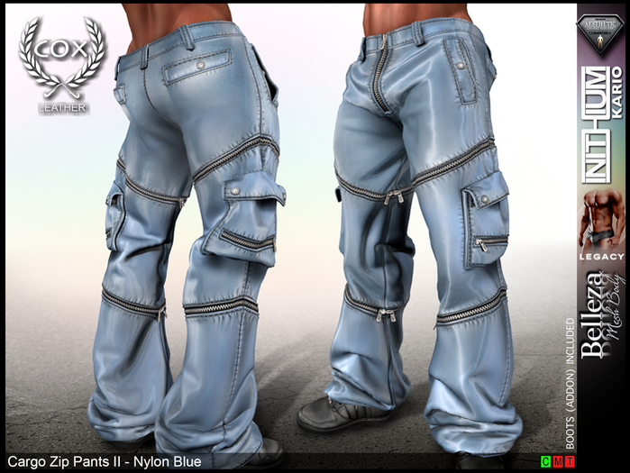 Cargo Zip Pants II - Nylon Blue