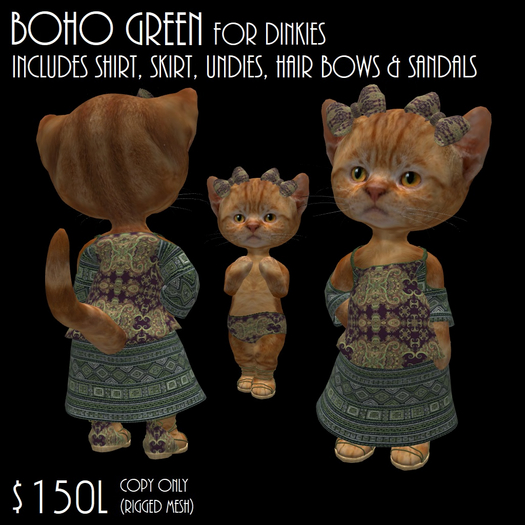 BOHO GREEN SKIRT SET
