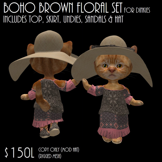 BOHO BROWN FLORAL SET