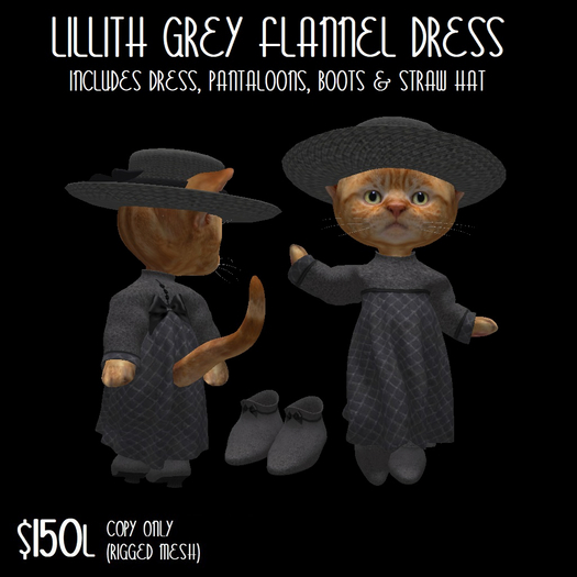 LILLITH GREY FLANNEL DRESS