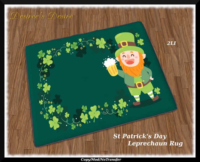 ::::Desiree's Desire:::: St Patrick Leprechaun Rug